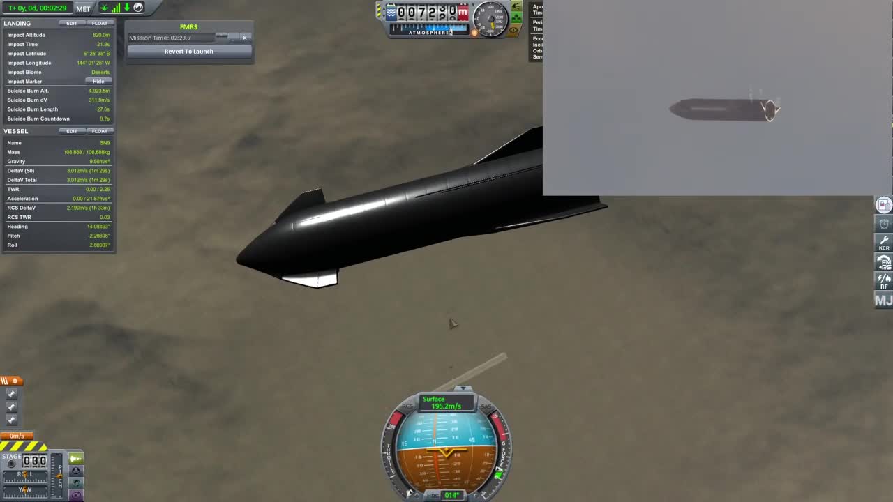 Starship High-Altitude Flight Test recreated in Kerbal Space Program!