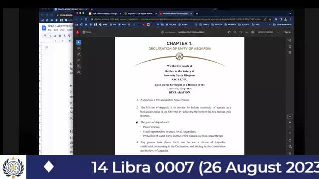 Second Sitting of the Second Parliament of Asgardia Day 2 on 14 Libra, 0007 (26 August, 2023) on 26-Aug-23-16:55:37