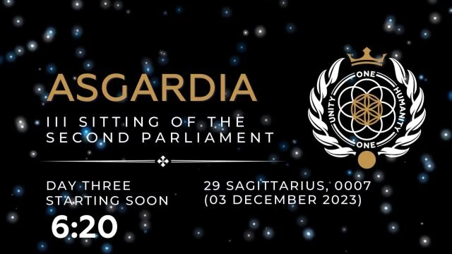 Third Sitting of the Second Parliament of Asgardia Day 2 on 29 Sagittarius, 0007 (02 December 2023) on 03-Dec-23-14:50:17